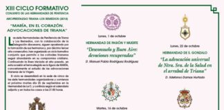 XIII Ciclo Formativo,Conjunto de las Hermandades de Penitencia, Arciprestazgo Triana - Los Remedios 2018