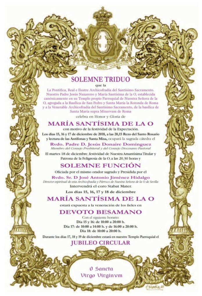 Solemne Triduo en Honor y Gloria de María Santísima de la O