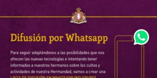Lista Difusión en WhatsApp Hermandad de la O