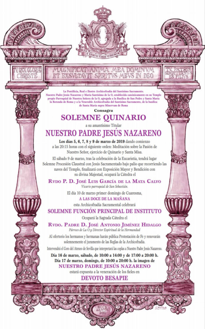 Convocatoria Quinario Nuestro Padre Jesús Nazareno 2019
