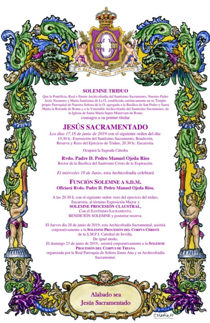 Convocatoria Solemne Triduo a Jesús Sacramentado 2019