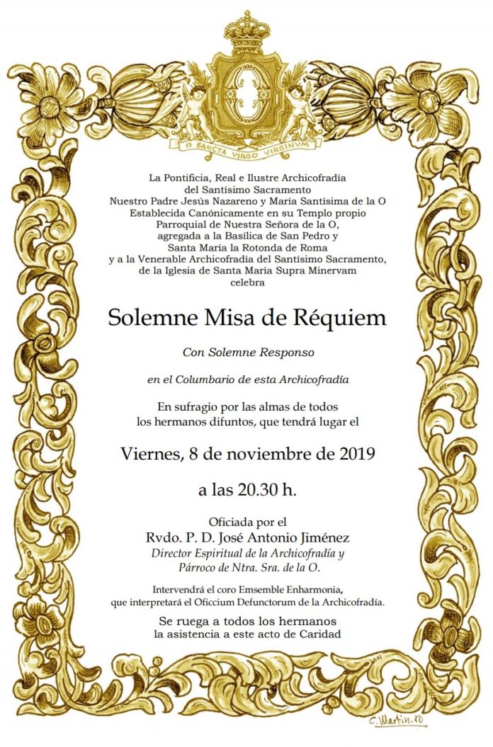 Convocatoria Solemne Misa de Réquiem 2019