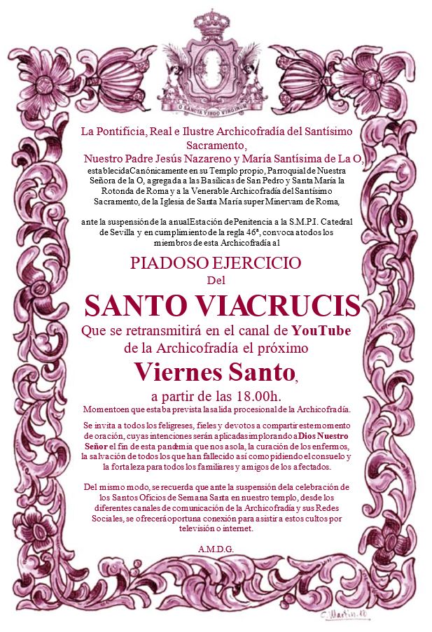 Ejercicio Piadoso del Santo Vía Crucis Viernes Santo 2020 Ejercicio Piadoso del Santo Vía Crucis Viernes Santo 2020