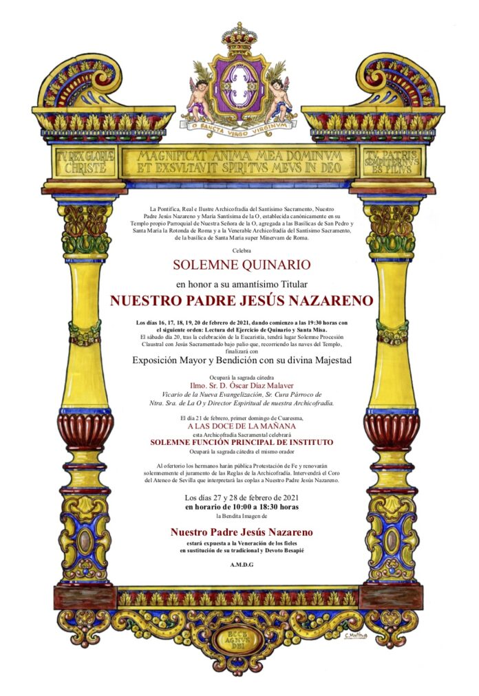 Convocatoria Quinario Nuestro Padre Jesús Nazareno 2021