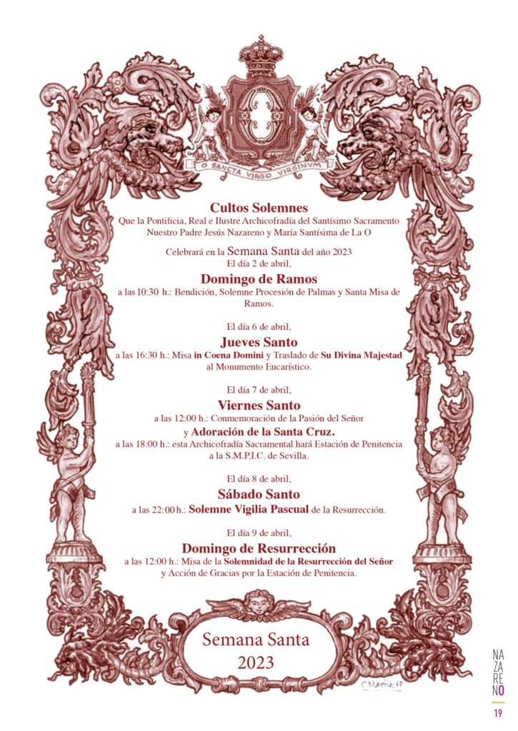 Cultos Solemnes Semana Santa 2023 | Hermandad de la O