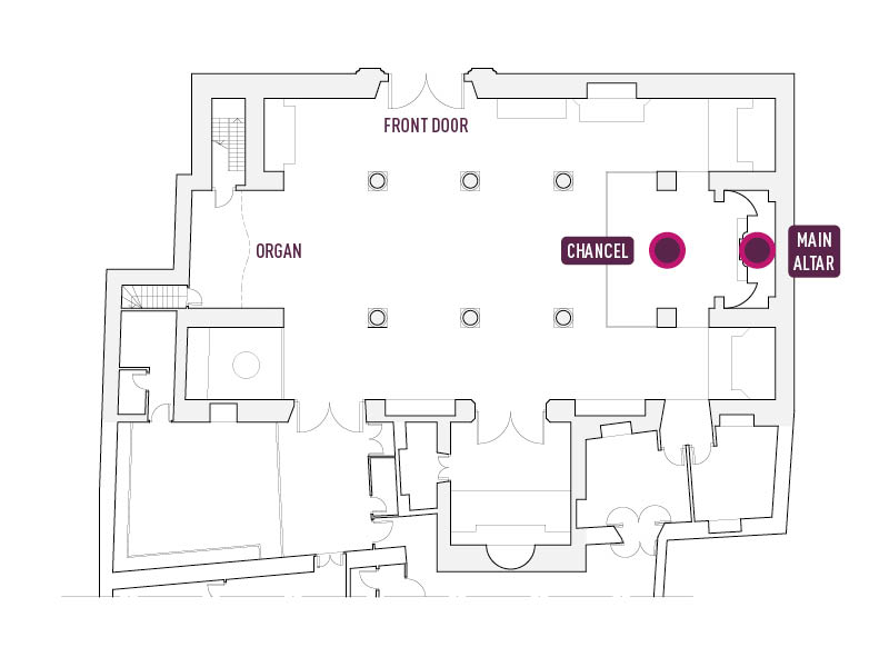 Map - Chancel and main altar